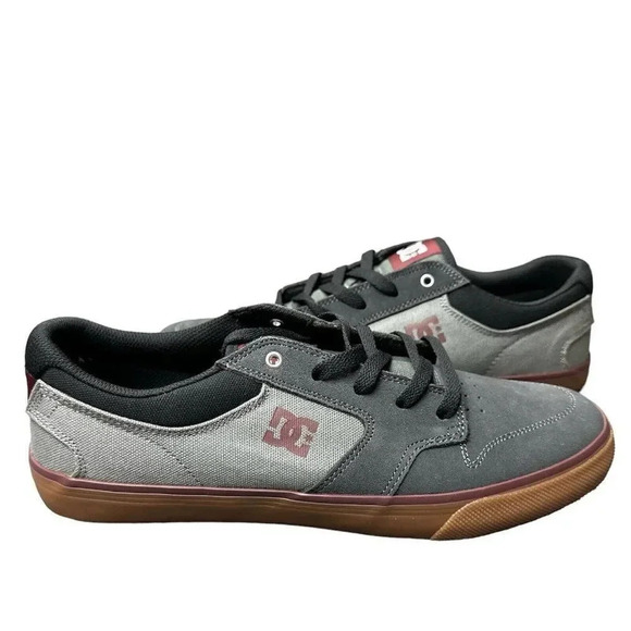 DC Mens Argosy Vulc Charcoal Black/Red  Shoes size 9.5 New ADYS300342 - Picture 1 of 16